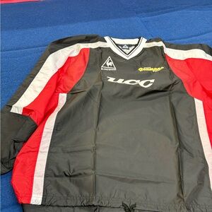 Le Coq Sportif Black and Red Windbreaker